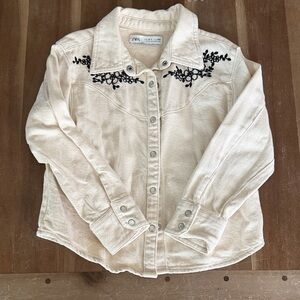 Zara girls western button down shirt